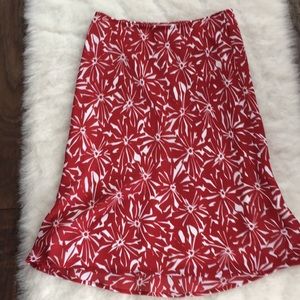 Red patterned skirt